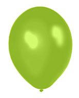 Lime Green Metallic Latex Balloons - 12