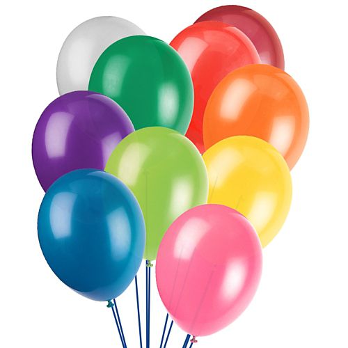 Multicolour Assorted Metallic Latex Balloons - 12" - Pack of 50