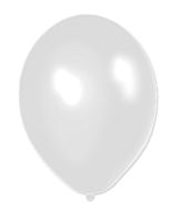 White Metallic Latex Balloons - 12" - Pack of 50