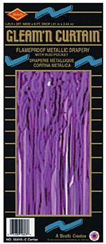 Purple Shimmer Curtain - Flame Retardent - 2.5m x 90cm