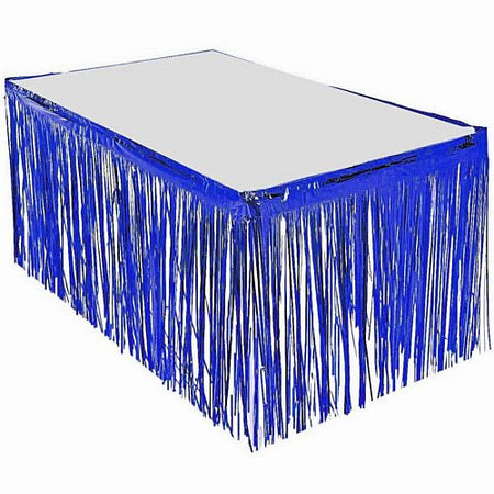 Blue Metallic Table Skirting - 76cm x 4.3m