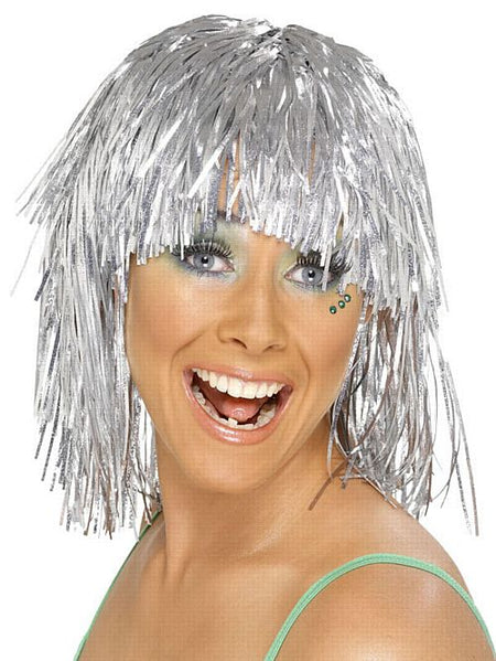 Silver Tinsel Wig