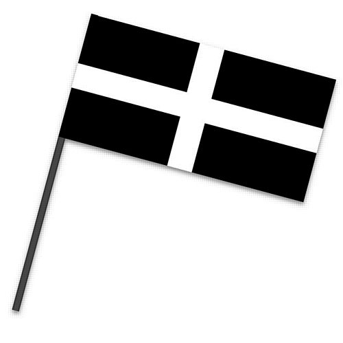 Cornwall Small Cloth Flag On A Pole - 9" x 6"