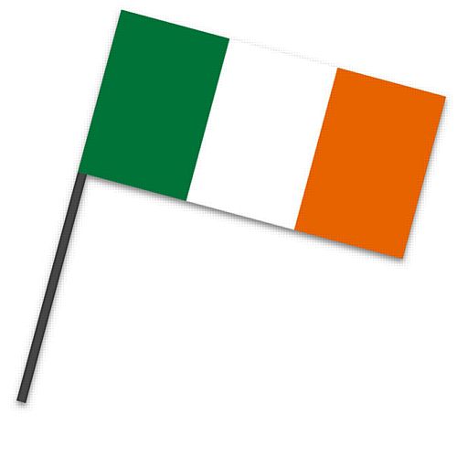 Ireland Small Cloth Flag On A Pole - 9" x 6"