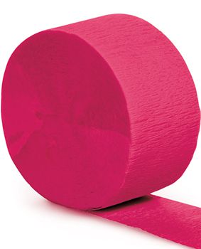 Hot Pink Crepe Paper Streamer - 25m