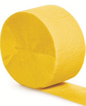 Yellow Crepe Paper Streamer - 25m