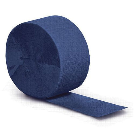 Navy Blue Crepe Paper Streamer - 25m