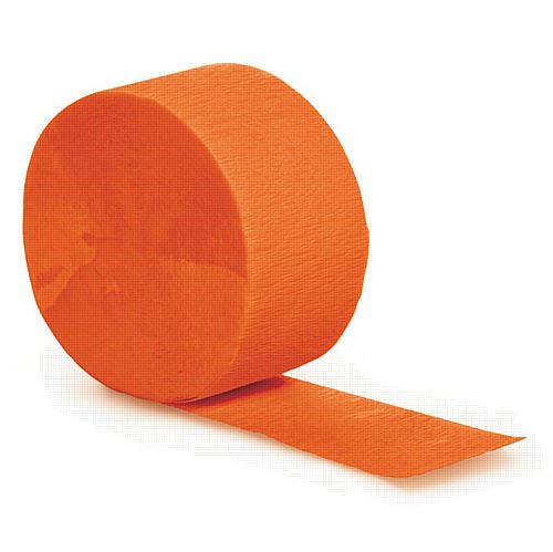 Orange Crepe Paper Streamer - 25m