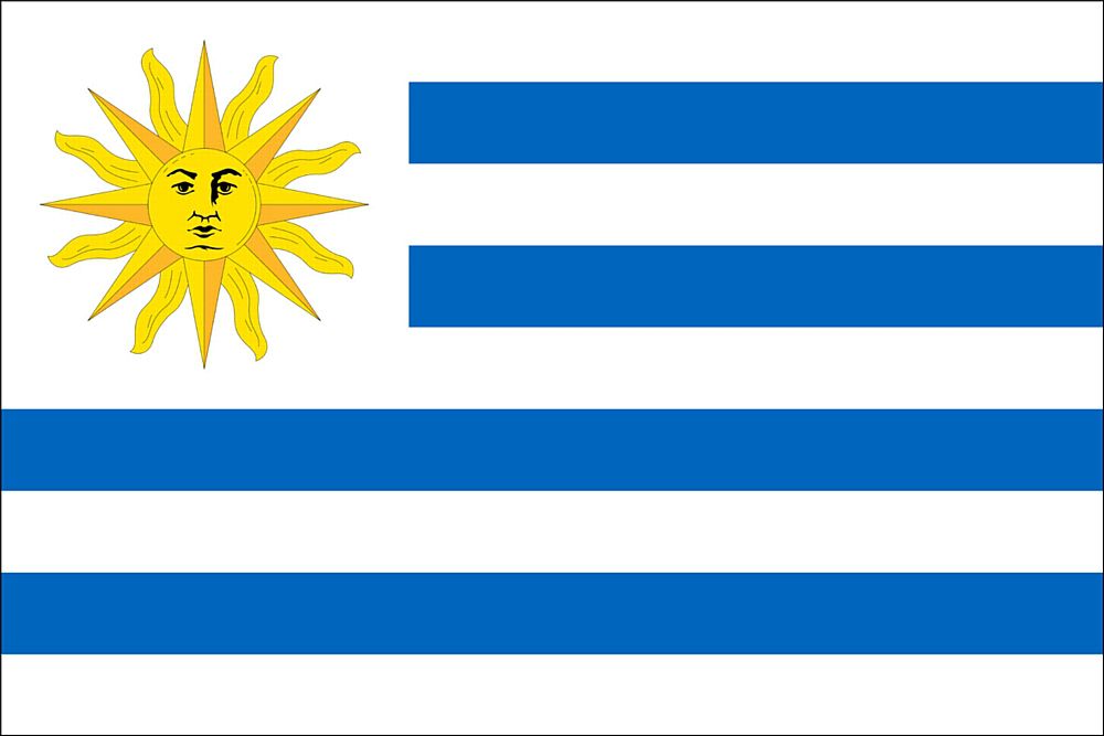 Uruguay Polyester Fabric Flag 5ft x 3ft