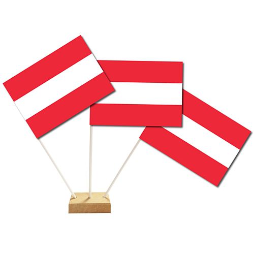 Austrian Paper Table Flags 15cm on 30cm Pole