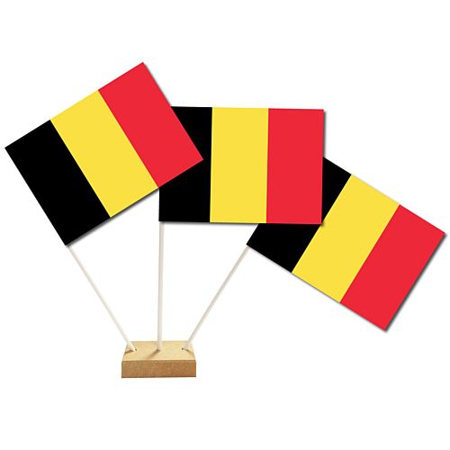 Belgium Paper Table Flags 15cm on 30cm Pole