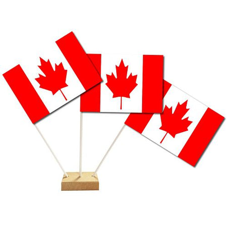 Canadian Paper Table Flags 15cm on 30cm Pole