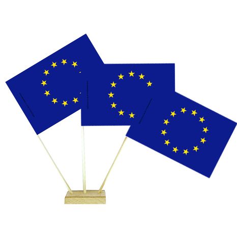 European Paper Table Flags 15cm on 30cm Pole