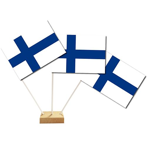 Finland Paper Table Flags 15cm on 30cm Pole