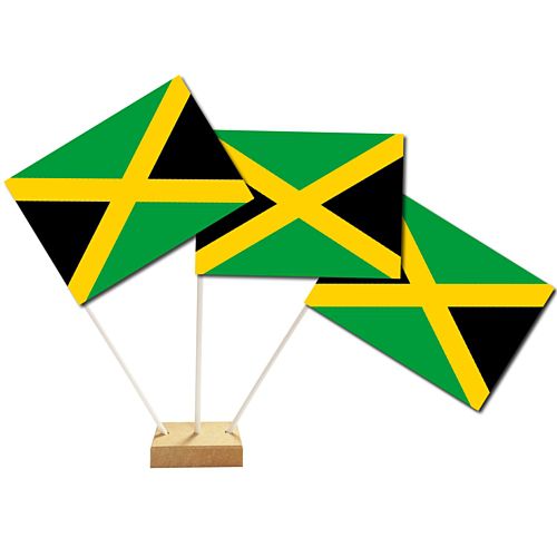 Jamaican Paper Table Flags 15cm on 30cm Pole