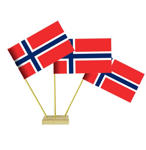 Norway Paper Table Flags 15cm on 30cm Pole