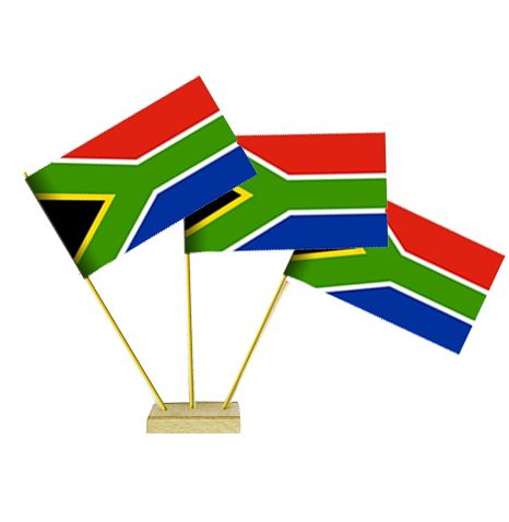 South African Paper Table Flags 15cm on 30cm Pole