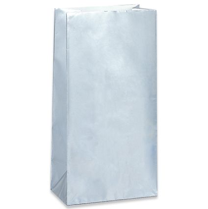 Silver Metallic Colour Party Bags - Pack of 10