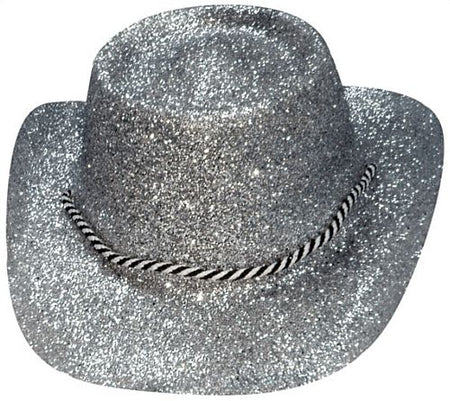 Silver Glitter Cowboy Hat