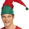 Red & Green Elf Hat With Pom Poms