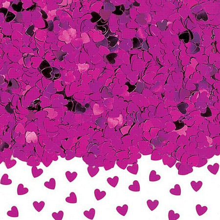 Sparkle Hearts Hot Pink (Metallic) Confetti