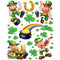 Leprechaun and Shamrock Window Decorations - 43.2cm - 10 Per Sheet