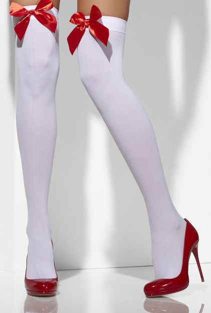 White Stockings with Red Bow