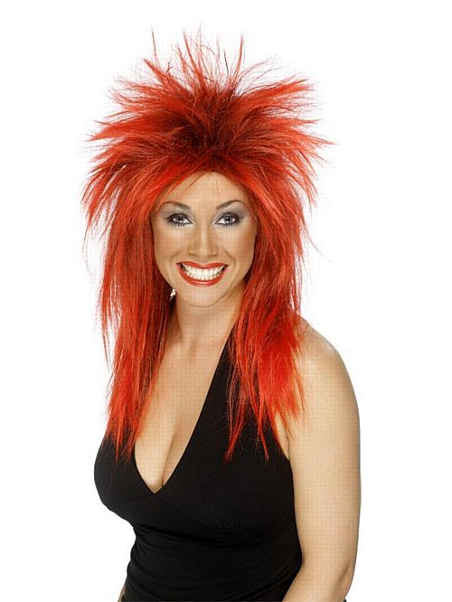 Rock Diva Wig Red & Black