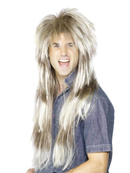 80s Throwback Mullet Wig - Blonde & Brown