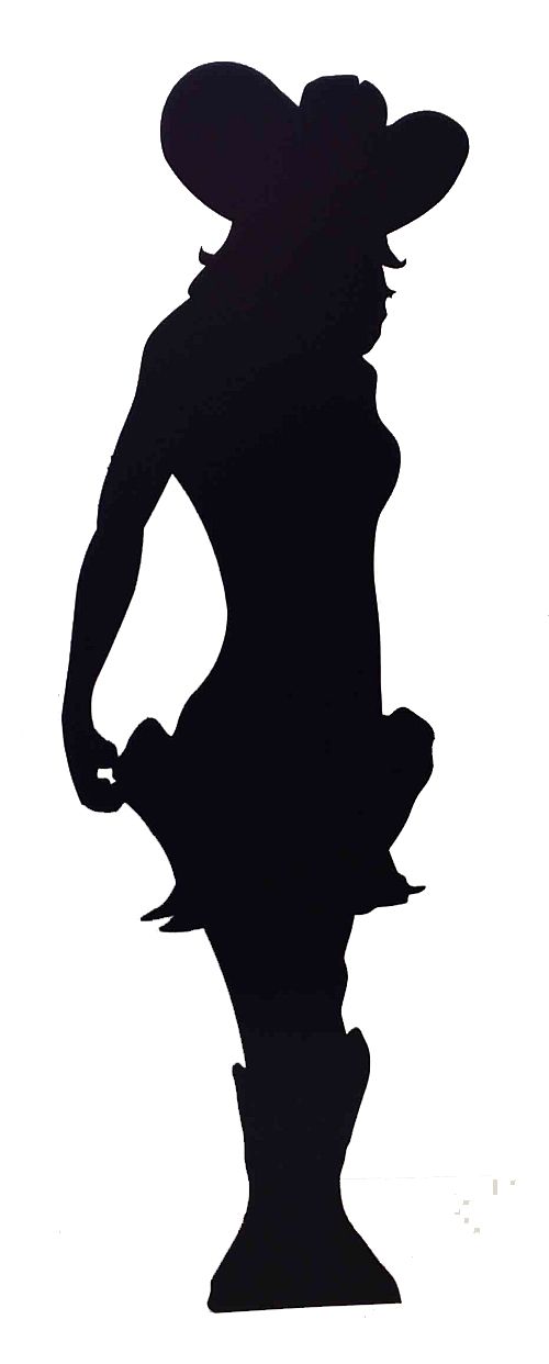 Cowgirl Silhouette Cardboard Cutout - 1.75m