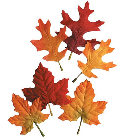 Fabric Autumn Leaves - 14cm - Pack of 12