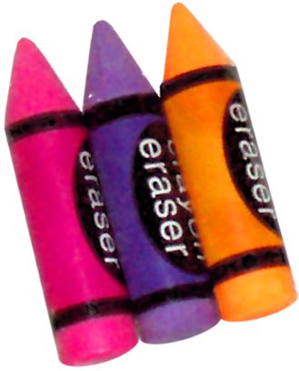 Eraser Crayons 5cm - Pack of 3