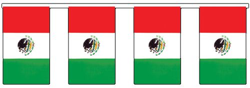 Outdoor Mexican Flag Bunting - 20m (60ft)