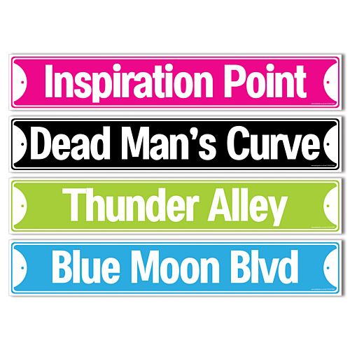 Rock & Roll Street Signs - 42cm - Pack of 4
