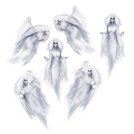 Ethereal Ghost Wall Decorations - 94cm - Sheet of 6