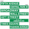 American NYC Street Sign Card Cutout Wall Decorations - 61cm - Pack of 4