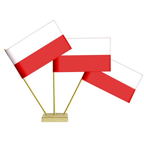 Polish Paper Table Flags 15cm on 30cm Pole