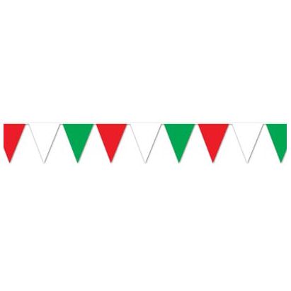 Red White & Green Bunting 'All Weather' - 3.7m