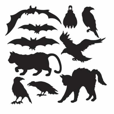 Halloween Silhouettes 6"-10" (pack of 10)
