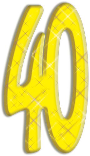 Number 40 Cardboard Cutout - 1.71m