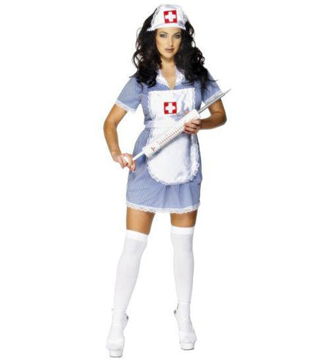 Blue & White Sexy Nurse Costume