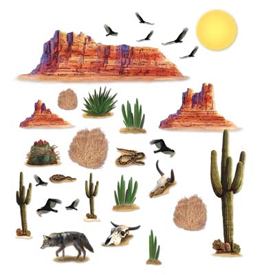 Wild West Desert Props (Pack of 29) 5" - 52"