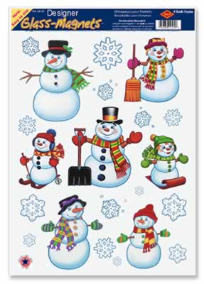 Snowman & Snowflake Clings - 43cm - Sheet of 16