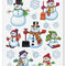 Snowman & Snowflake Clings - 43cm - Sheet of 16