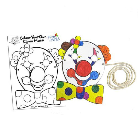 Clown Mask - Colour, Cut and String Your Own