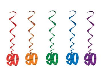 90th Number Whirls - Pack of 5