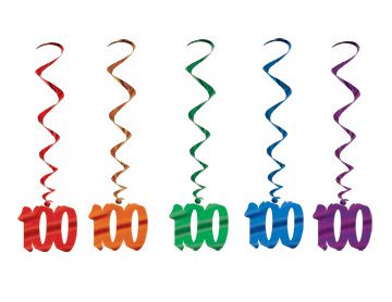 100th Number Whirls - Pack of 5