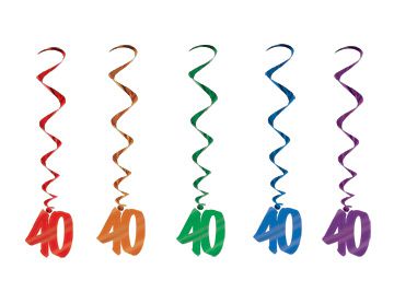 40th Number Whirls - Pack of 5