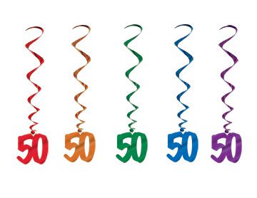 50th Number Whirls - Pack of 5