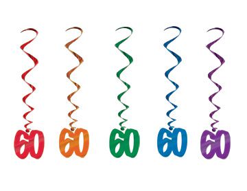 60th Number Whirls - Pack of 5